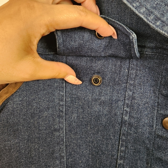 Vintage 90s Denim Jean Vest Jacket Western Festival Country 1990s Womens Medium - Picture 4 of 8